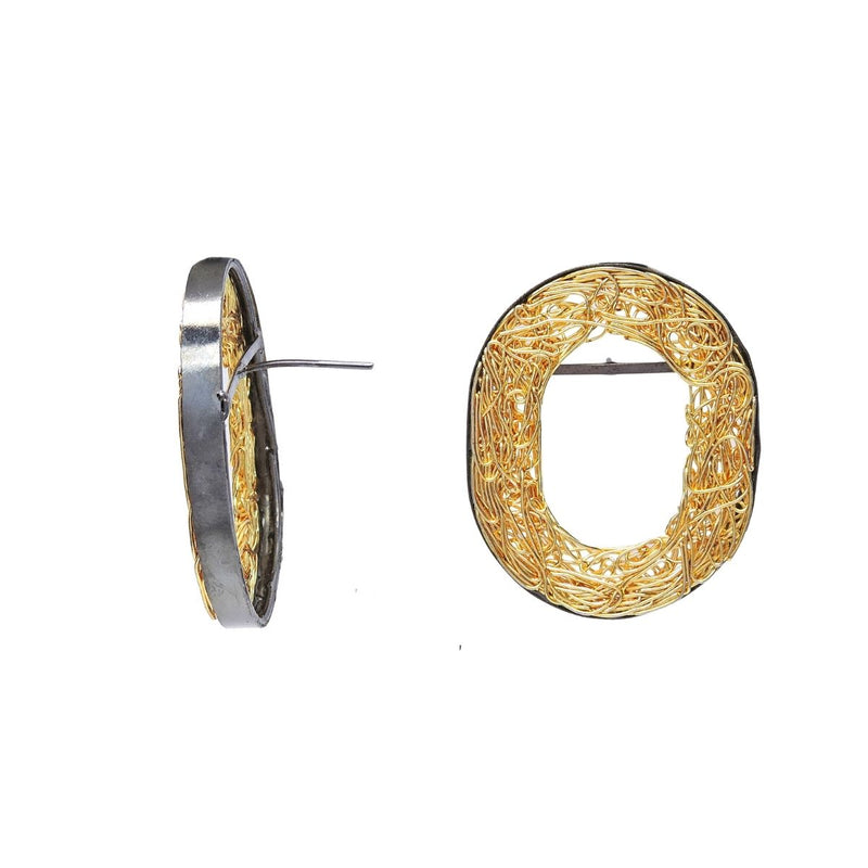 Oval Mesh Earrings - Earrings - Handcrafted Jewellery - Dori