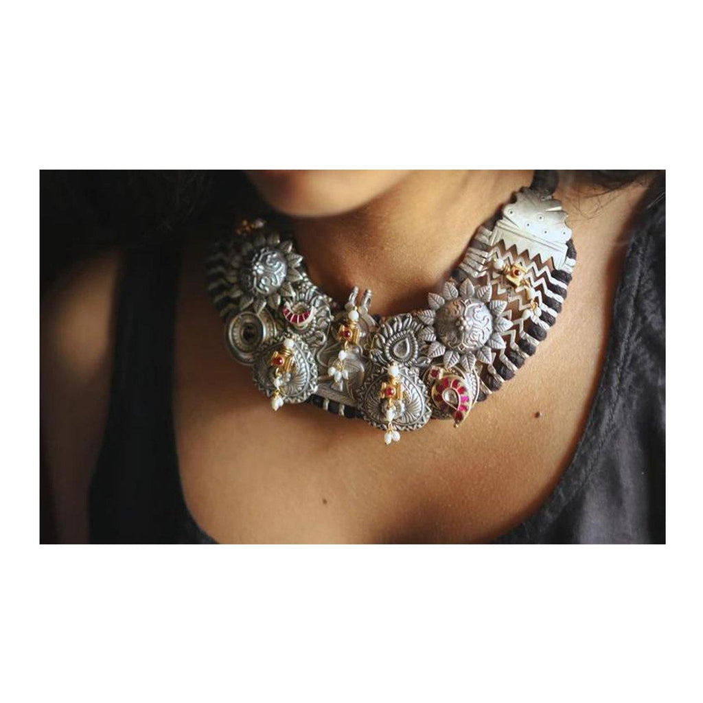 Lamia Silver Choker - Necklaces - Handcrafted Jewellery - Dori