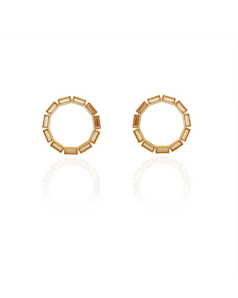 Citrine Hoops in Sunrise Gold - Earrings - Handcrafted Jewellery - Made in India - Dubai Jewellery, Fashion & Lifestyle - Dori