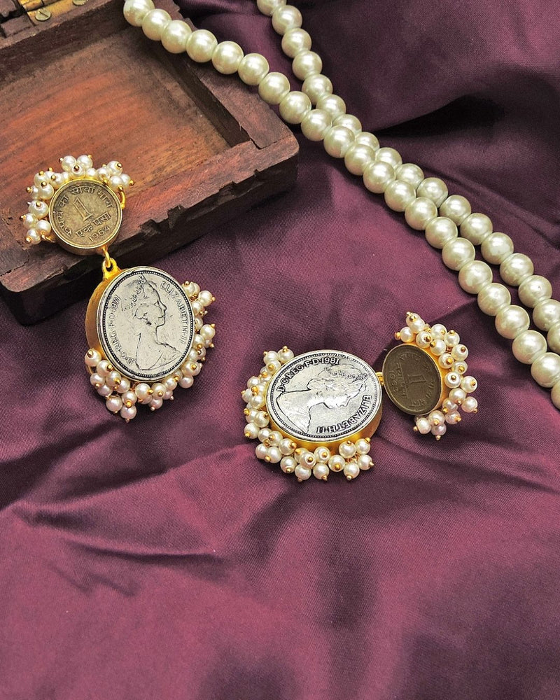 Coin Duo Earrings - Earrings - Handcrafted Jewellery - Made in India - Dubai Jewellery, Fashion & Lifestyle - Dori