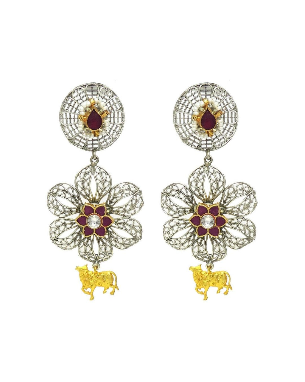 Dahlia Earrings - Earrings - Handcrafted Jewellery - Made in India - Dubai Jewellery, Fashion & Lifestyle - Dori