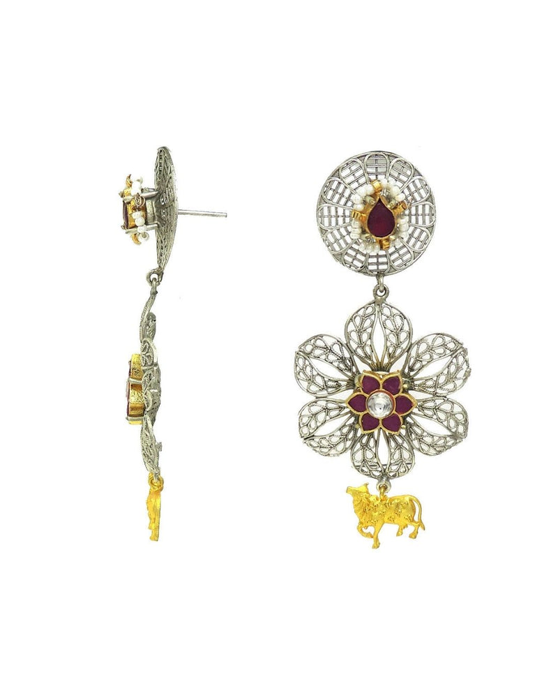 Dahlia Earrings - Earrings - Handcrafted Jewellery - Made in India - Dubai Jewellery, Fashion & Lifestyle - Dori