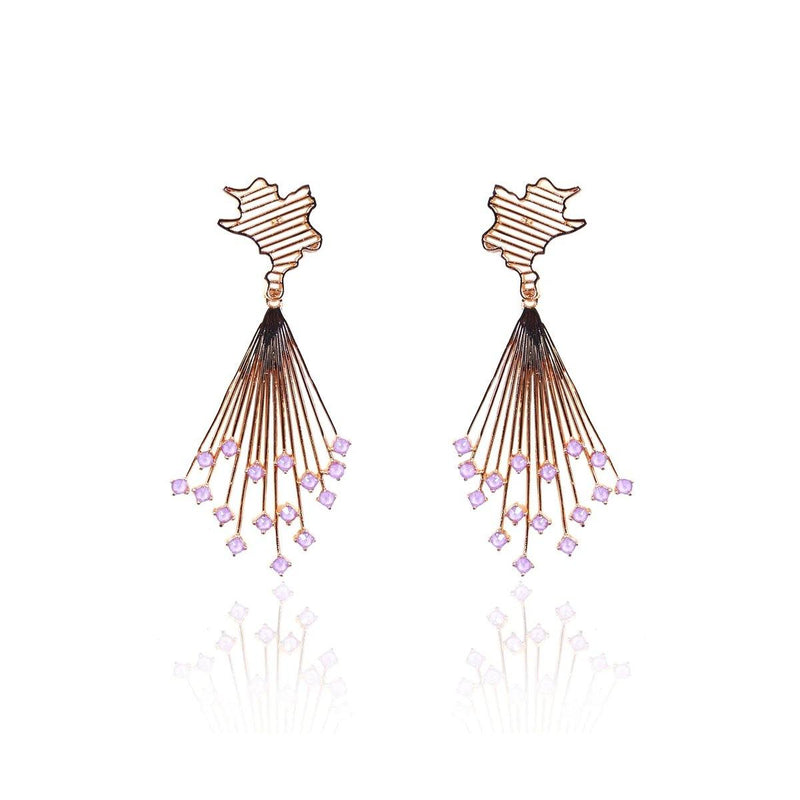 Glide Crystal Danglers in Lilac - Earrings - Handcrafted Jewellery - Dori
