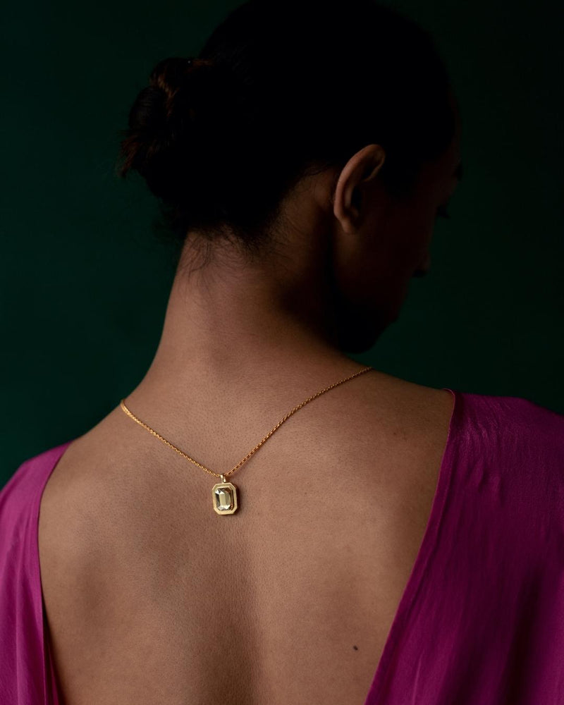 Jade Pendant in Gold - Pendants - Handcrafted Jewellery - Made in India - Dubai Jewellery, Fashion & Lifestyle - Dori