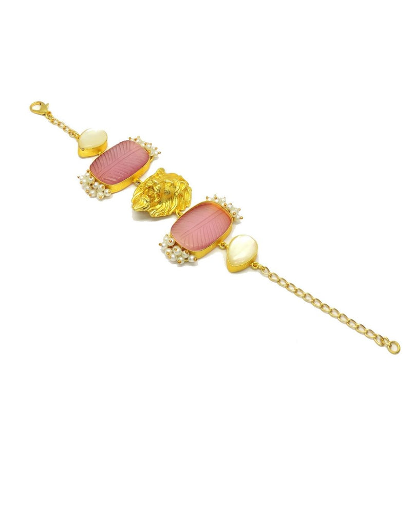 Leona Bracelet in Rose - Bracelets & Cuffs - Handcrafted Jewellery - Made in India - Dubai Jewellery, Fashion & Lifestyle - Dori