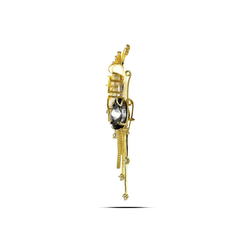 Swarovski Crystal Brooch in Shadow - Brooches & Pins - Handcrafted Jewellery - Dori
