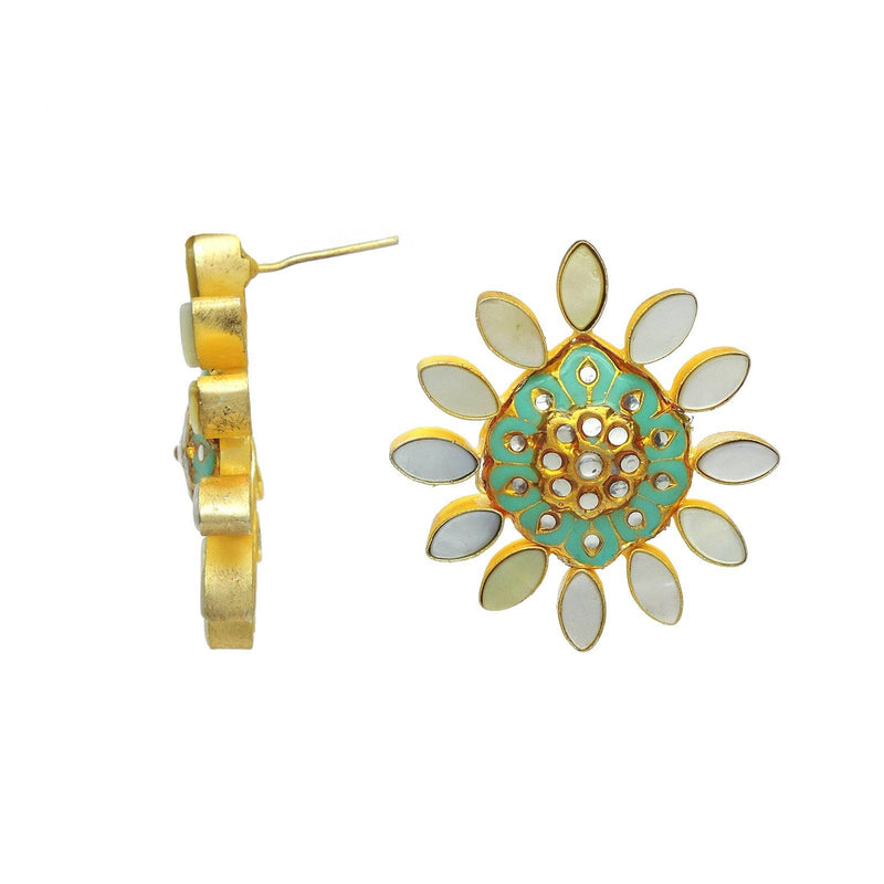 Snowdrop Kundan Earrings - Earrings - Handcrafted Jewellery - Dori