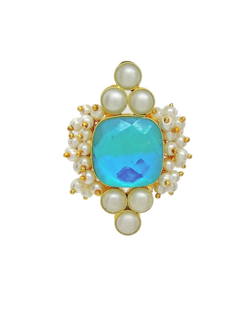 Vesta Ring in Ocean - Rings - Handcrafted Jewellery - Made in India - Dubai Jewellery, Fashion & Lifestyle - Dori