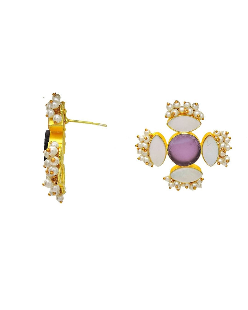Yvette Earrings in Amethyst - Earrings - Handcrafted Jewellery - Made in India - Dubai Jewellery, Fashion & Lifestyle - Dori